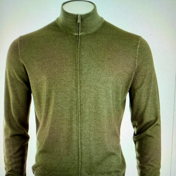 Gran Sasso of Italy NWT FULL Zip Cardigan Sweater Size 50 Green 100% Wool $280RT - Picture 11 of 13